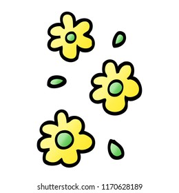 vector gradient illustration cartoon flower heads
