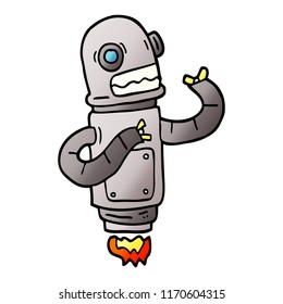 vector gradient illustration cartoon flying robot