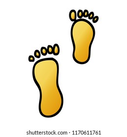 vector gradient illustration cartoon foot prints