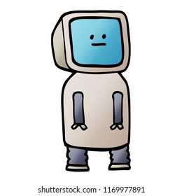 vector gradient illustration cartoon funny robot