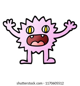 ilustración de gradiente vectorial caricatura monstruo de peluche divertido