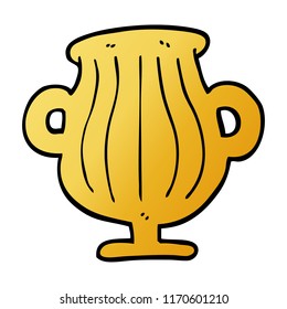vector gradient illustration cartoon of a golden vase