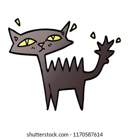 Vektorgrafik-Zeichentrickfilm zwischen schwarzer Katze