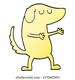 ilustración de gradiente vectorial caricatura perro feliz