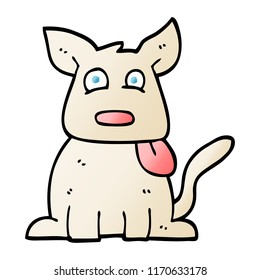 vector gradient illustration cartoon happy dog