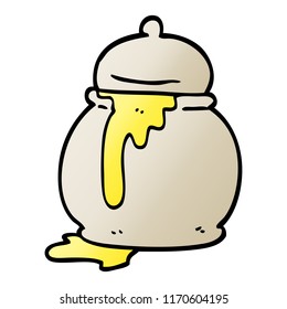 vector gradient illustration cartoon honey pot