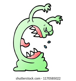 monstruo de la caricatura de la ilustración de gradiente vectorial