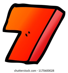vector gradient illustration cartoon number seven