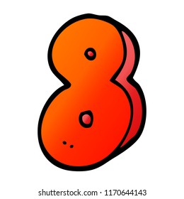 vector gradient illustration cartoon number eight