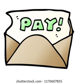 vector gradient illustration cartoon pay packet