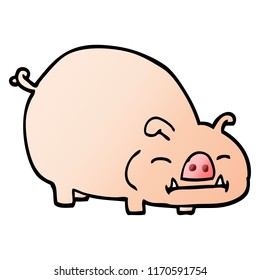 cerdo de dibujos animados de ilustraciones de gradiente vectorial
