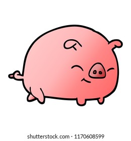 vector gradient illustration cartoon pig