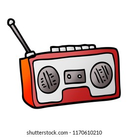 vector gradient illustration cartoon radio player