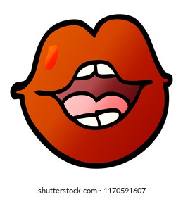 vector gradient illustration cartoon red lips