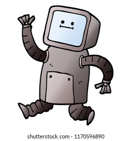 vector gradient illustration cartoon robot running