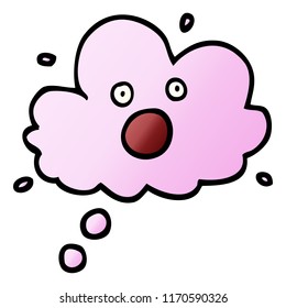 vector gradient illustration cartoon screaming thought cloud