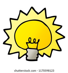 vector gradient illustration cartoon shining light bulb