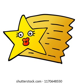 vector gradient illustration cartoon shooting star