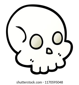 cráneo de caricatura de ilustración de gradiente vectorial