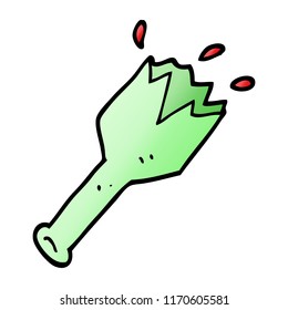 vector gradient illustration cartoon  smashed glass bottle