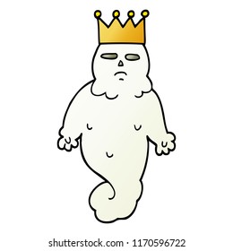 vector gradient illustration cartoon spooky ghost king