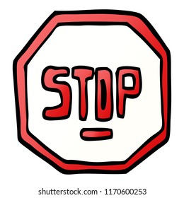 vector gradient illustration cartoon stop sign