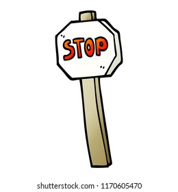 vector gradient illustration cartoon stop sign