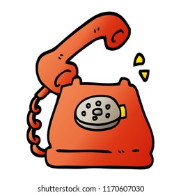 vector gradient illustration cartoon telephone ringing