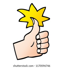 vector gradient illustration cartoon thumbs up symbol