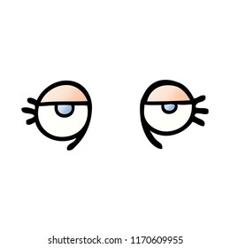ilustración de gradiente vectorial caricatura ojos cansados
