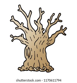 vector gradient illustration cartoon tree