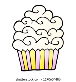 vector gradient illustration cartoon vanilla cupcake