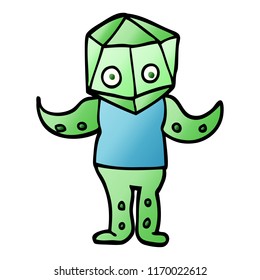 vector gradient illustration cartoon weird alien