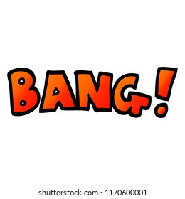 vector gradient illustration cartoon word bang
