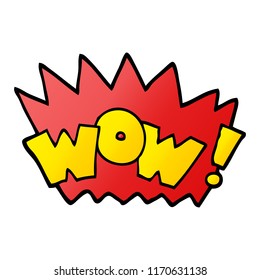 vector gradient illustration cartoon word wow