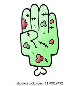 ilustración de gradiente vectorial caricatura zombie mano