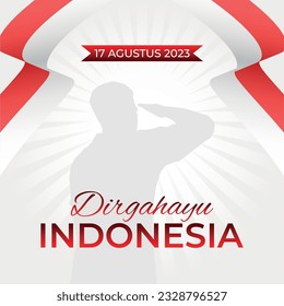 Ilustración del día de la independencia de indonesia para gradiente vectorial para plantilla de publicación de medios sociales