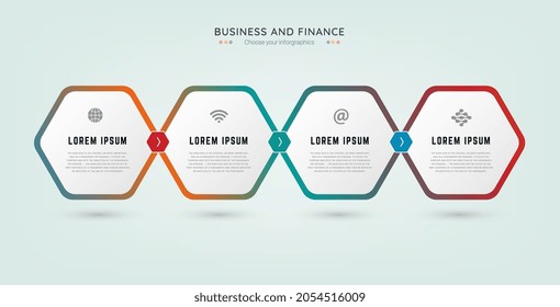 Vector Gradient Infographic design template with 4 options or steps used for process diagram, presentations, workflow layout, banner, flow chart, info graph illustration design.eps

