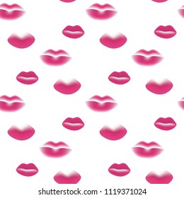 Vector gradient kiss and lips. Vector gradient mouth. Kiss lipstick pink on color background. stock footage
