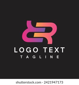 Letra de degradado del vector R logotipo premium plantilla de vector