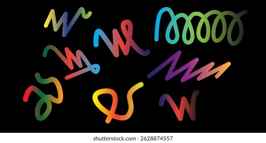 vector gradient line element design Abstract Color Rainbow Pattern with Wavy Lines in Bright Colors Vector banner, card, poster, branding, ads.background