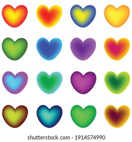 vector gradient malty color heart 