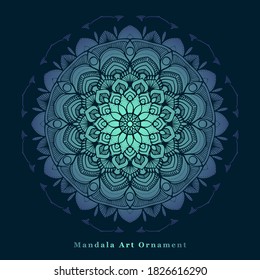 vector gradient mandala art with abstract foliage shapes