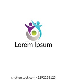 Vector gradient marketing logo with illustration