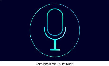 vector gradient microphone  -voice- with circle