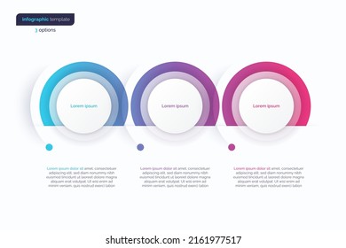 Plantilla infográfica minimalista de gradiente vectorial compuesta por 3 círculos.