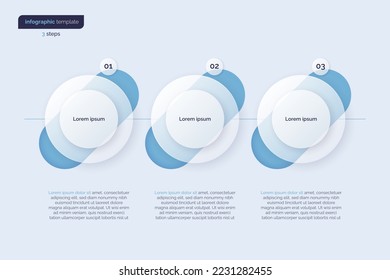 Vector gradient minimalistic infographic template composed of 3 circles.