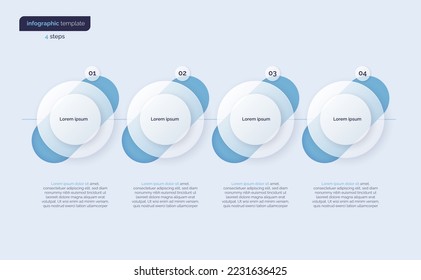 Vector gradient minimalistic infographic template composed of 4 circles.
