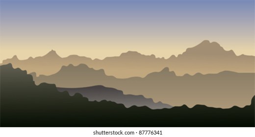 Vector gradient  of a mountains.