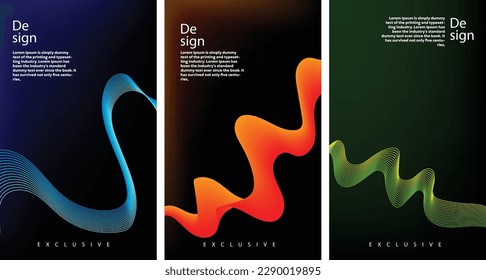 Vector gradient multi color gradient background set for poster, flyer, stories and reels